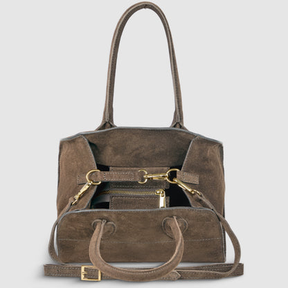 Italian Genuine Suede Top-Handle Bag 302811 TAKEASY