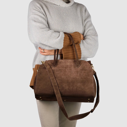 Italian Genuine Suede Top-Handle Bag 413912 TAKEASY