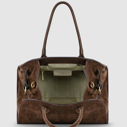 Italian Genuine Suede Top-Handle Bag 413912 TAKEASY