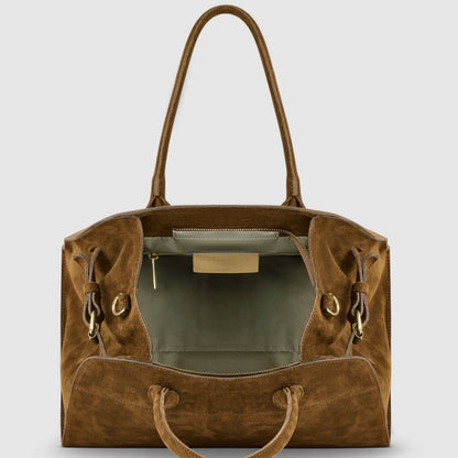 Italian Genuine Suede Top-Handle Bag 413912 TAKEASY