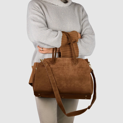 Italian Genuine Suede Top-Handle Bag 413912 TAKEASY