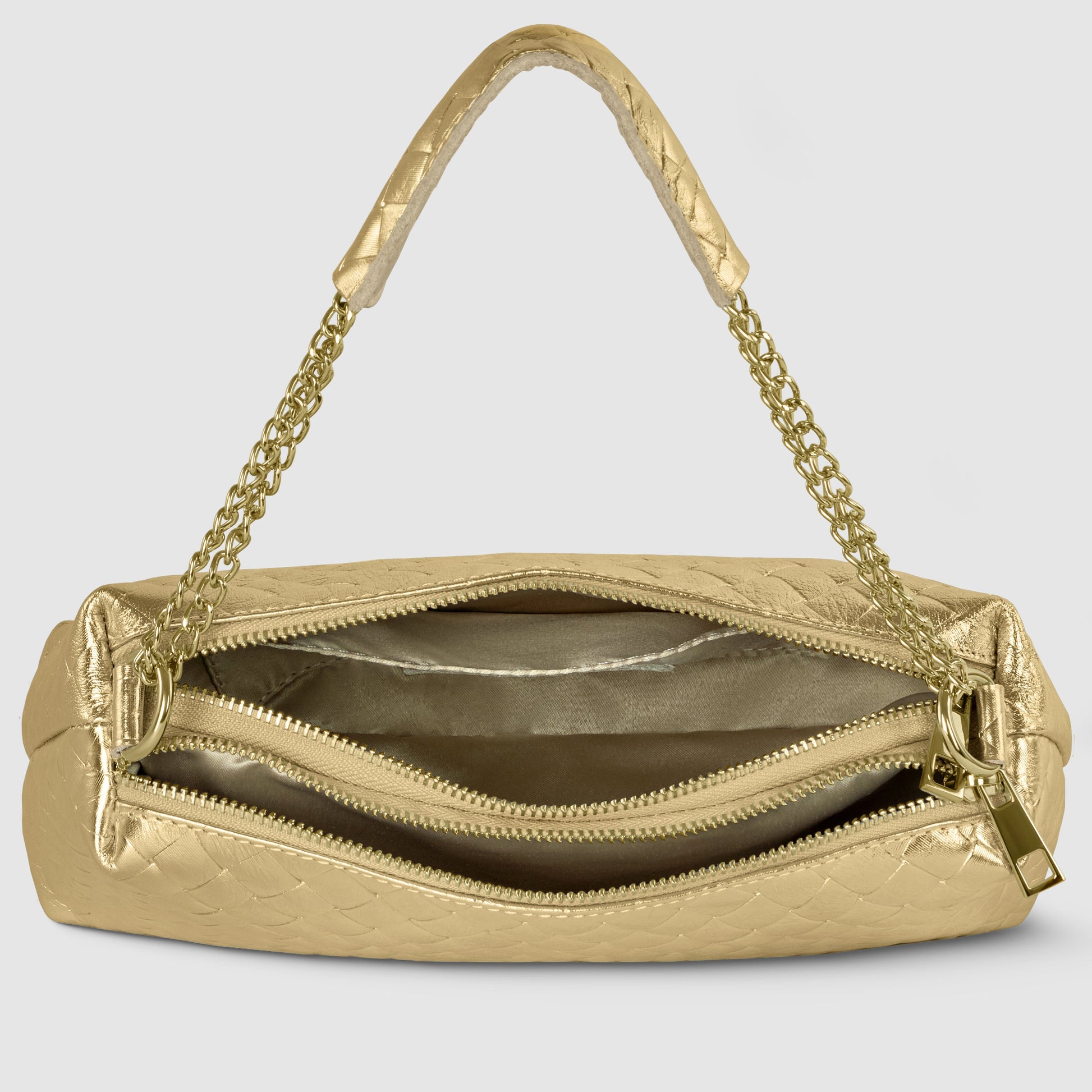 Italian Genuine Weave Metallic Suede Crossbody Bag 171522 TAKEASY