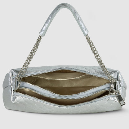 Italian Genuine Weave Metallic Suede Crossbody Bag 171522 TAKEASY