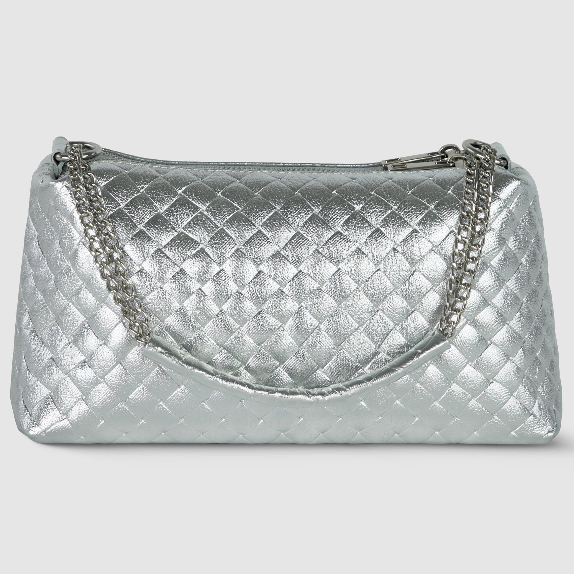 Italian Genuine Weave Metallic Suede Crossbody Bag 171522 TAKEASY