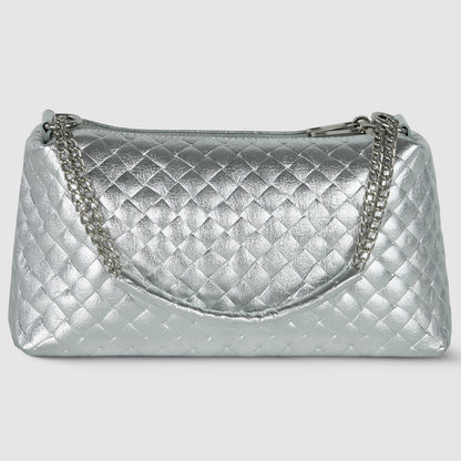 Italian Genuine Weave Metallic Suede Crossbody Bag 171522 TAKEASY
