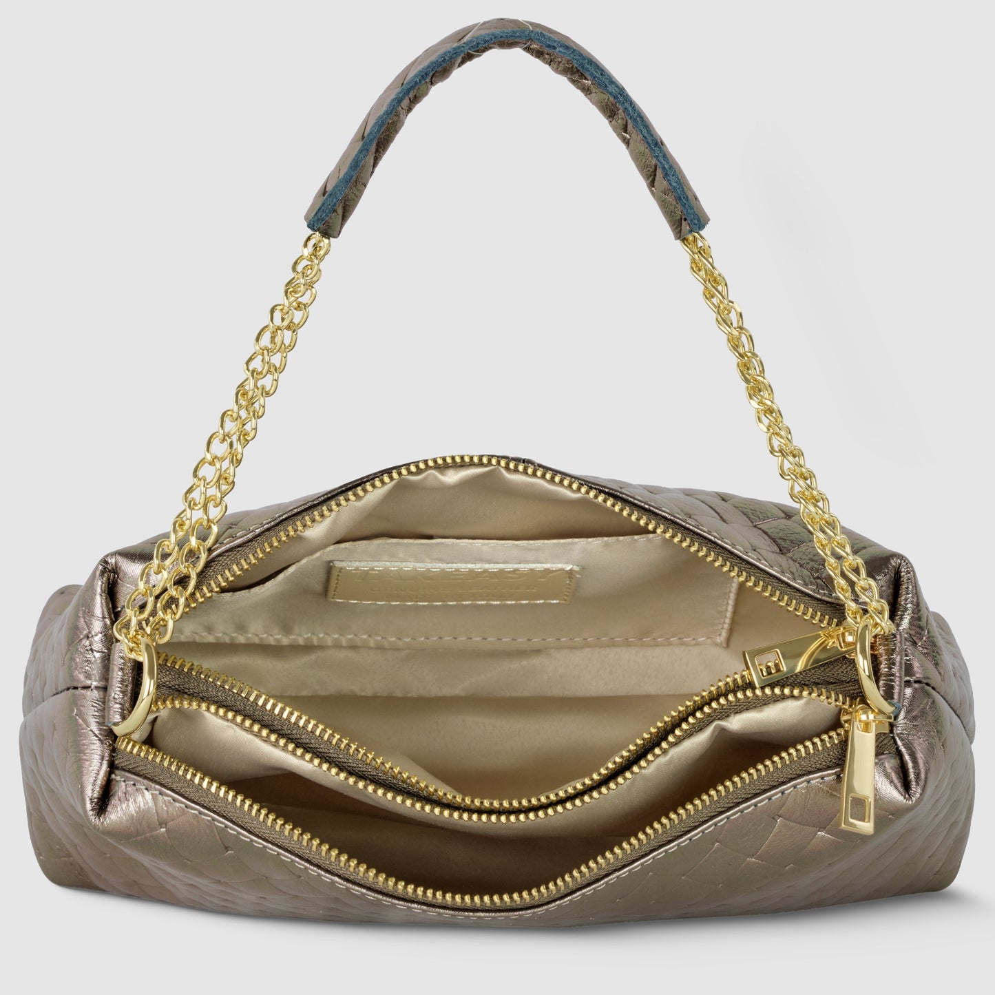 Italian Genuine Weave Metallic Suede Crossbody Bag 171522 TAKEASY