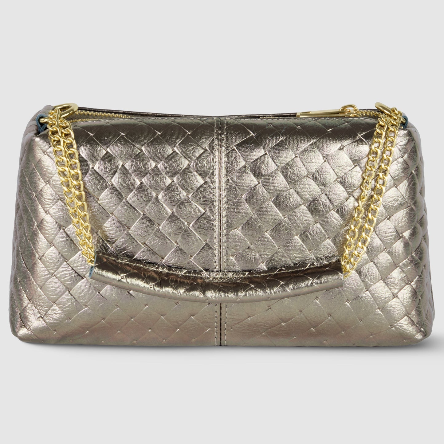Italian Genuine Weave Metallic Suede Crossbody Bag 171522 TAKEASY