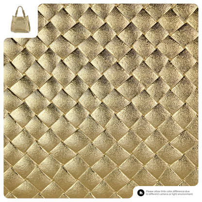 Italian Genuine Weave Metallic Suede Top-Handle Bag 112615 TAKEASY