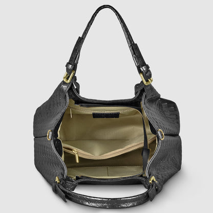 Italian Genuine Weave Metallic Suede Top-Handle Bag 112615 TAKEASY