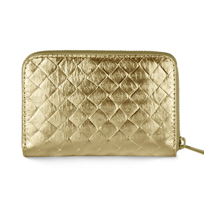 Italian Genuine Weave Metallic Suede Wallet 650988 TAKEASY