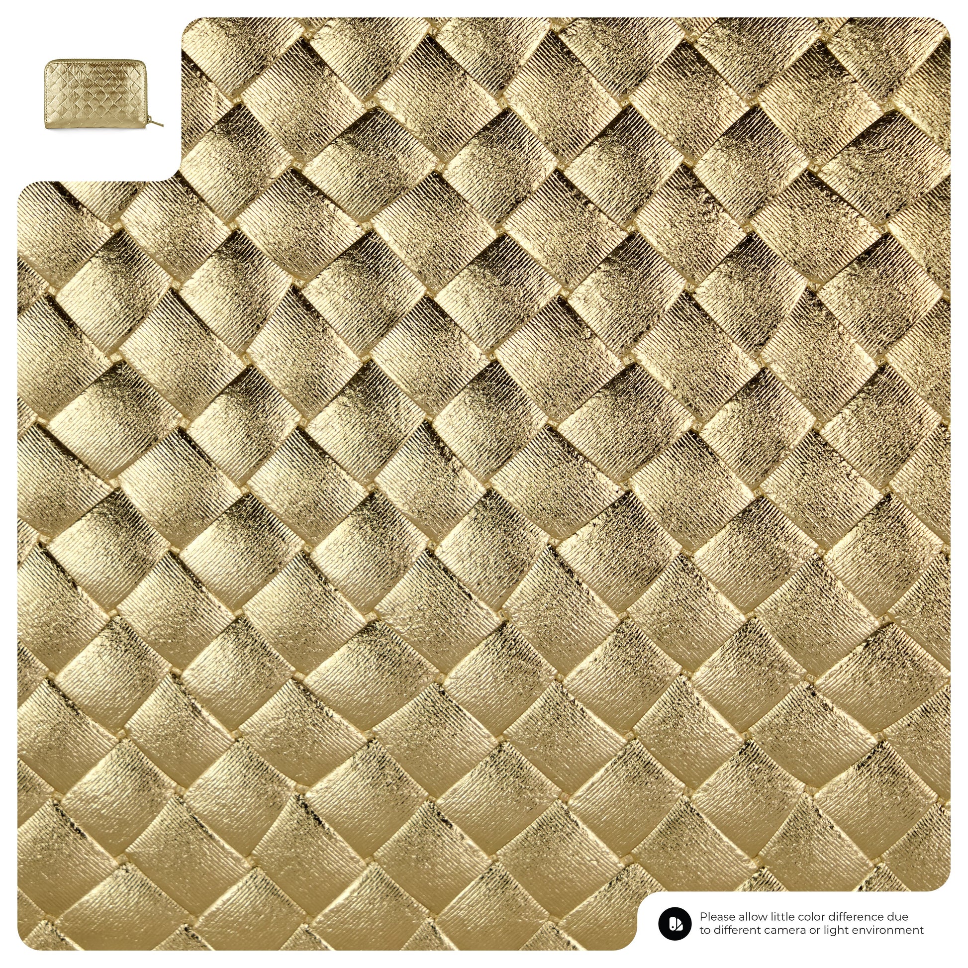 Italian Genuine Weave Metallic Suede Wallet 650988 TAKEASY