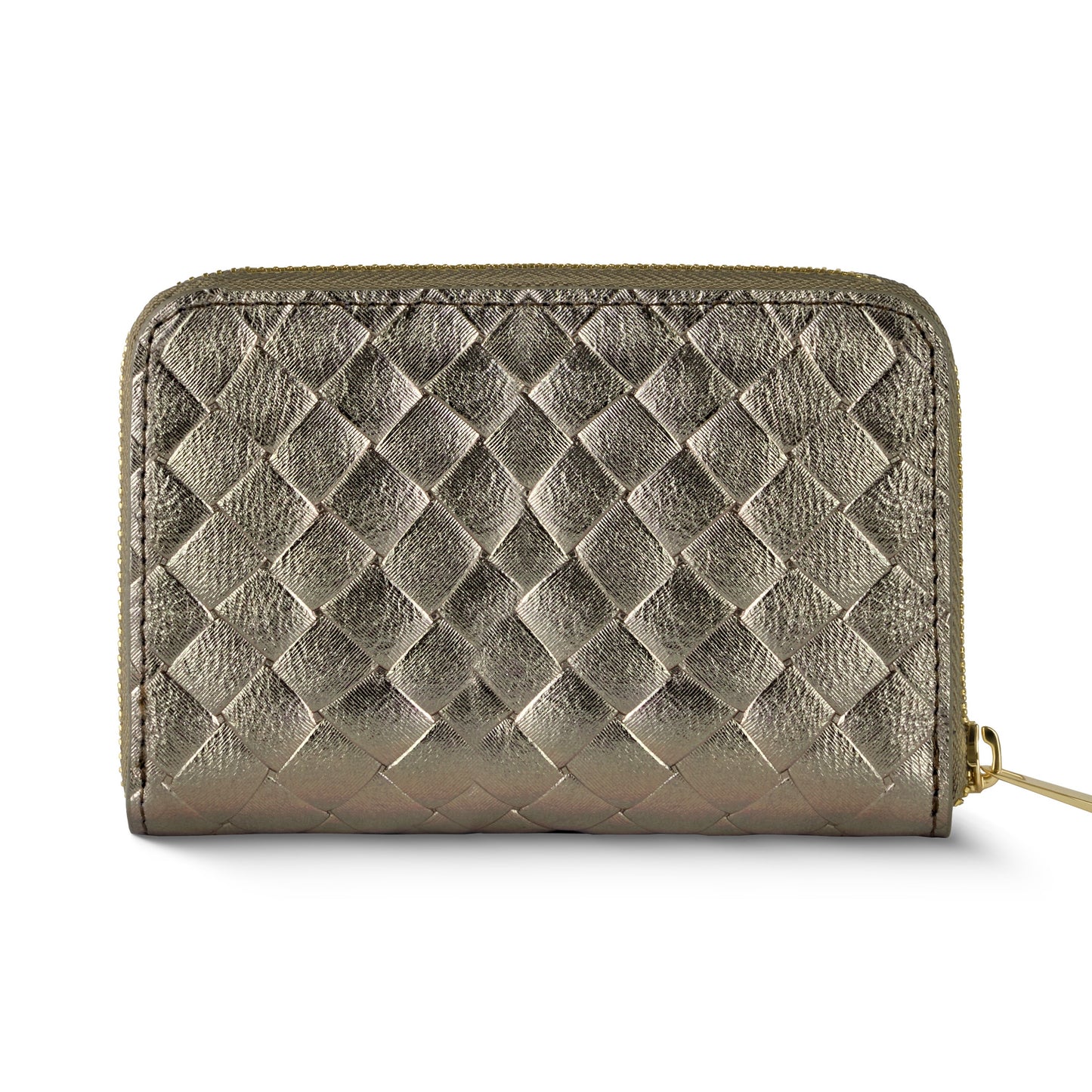 Italian Genuine Weave Metallic Suede Wallet 650988 TAKEASY