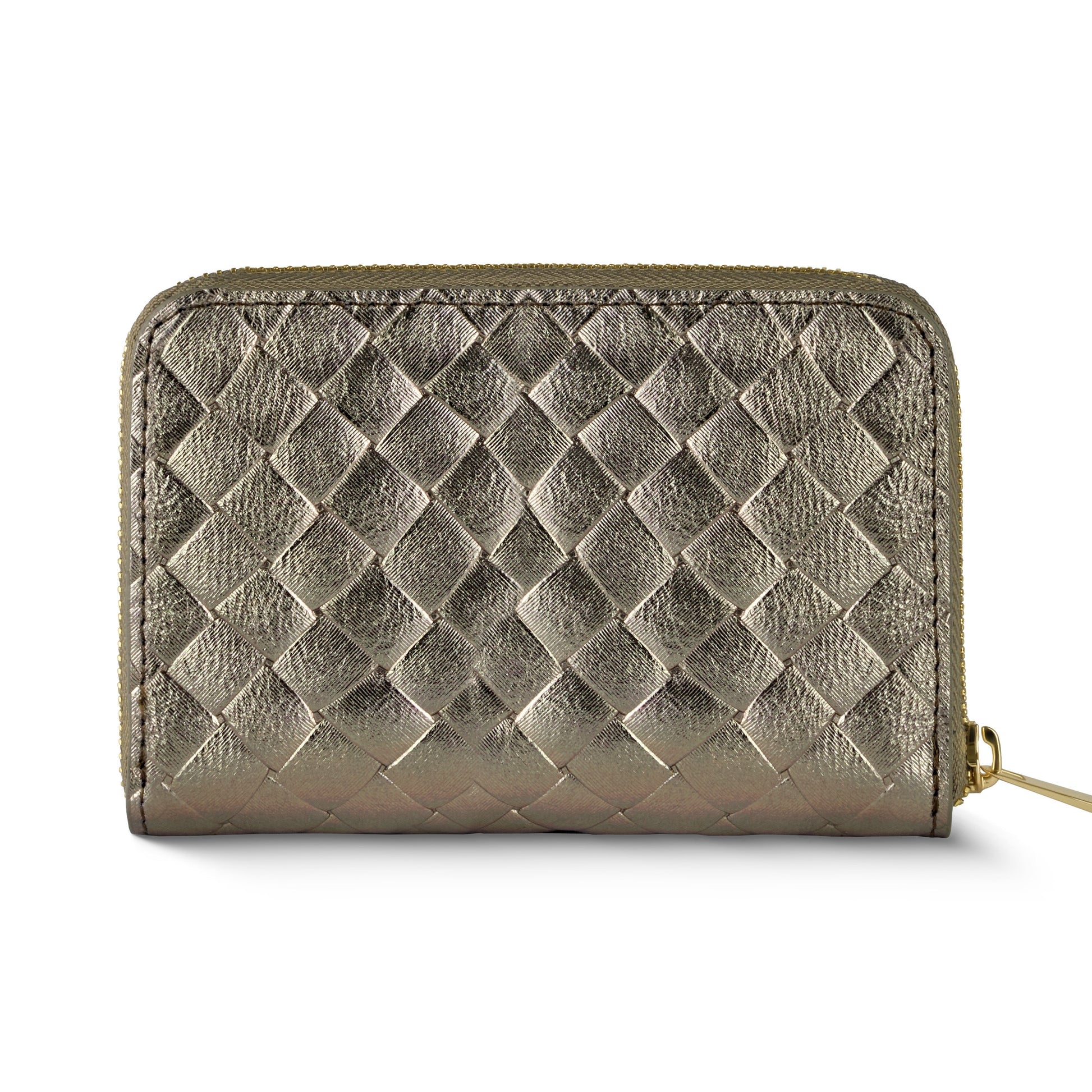 Italian Genuine Weave Metallic Suede Wallet 650988 TAKEASY