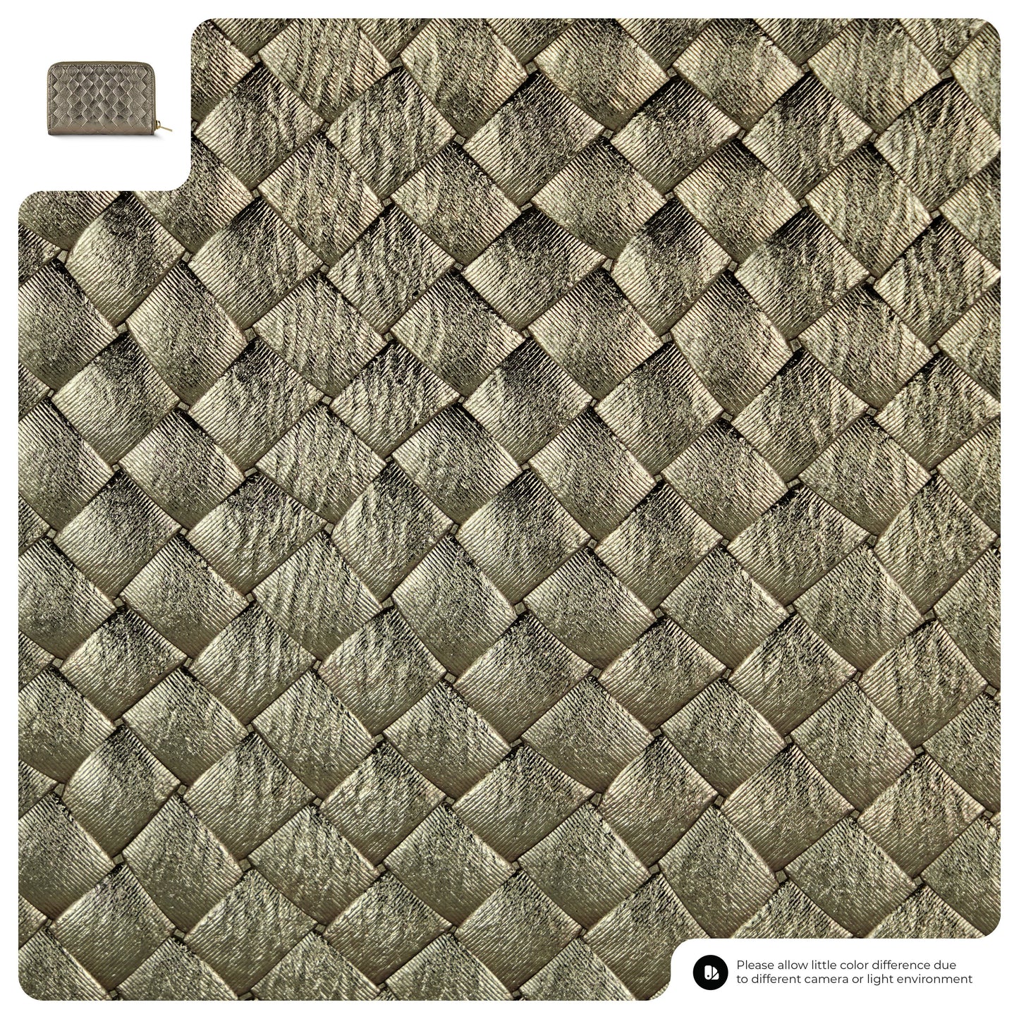 Italian Genuine Weave Metallic Suede Wallet 650988 TAKEASY