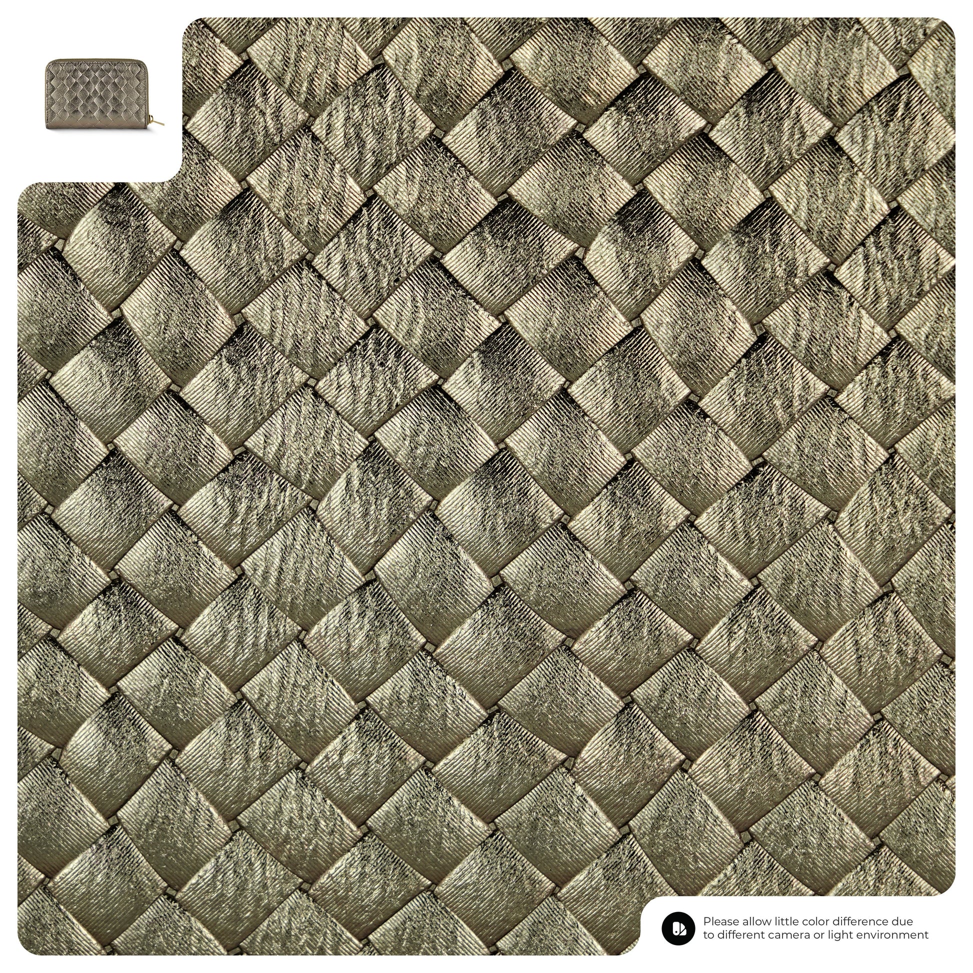 Italian Genuine Weave Metallic Suede Wallet 650988 TAKEASY