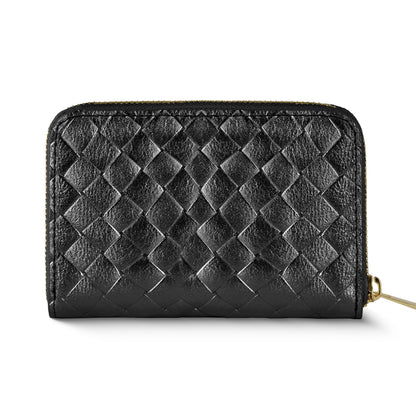 Italian Genuine Weave Metallic Suede Wallet 650988 TAKEASY