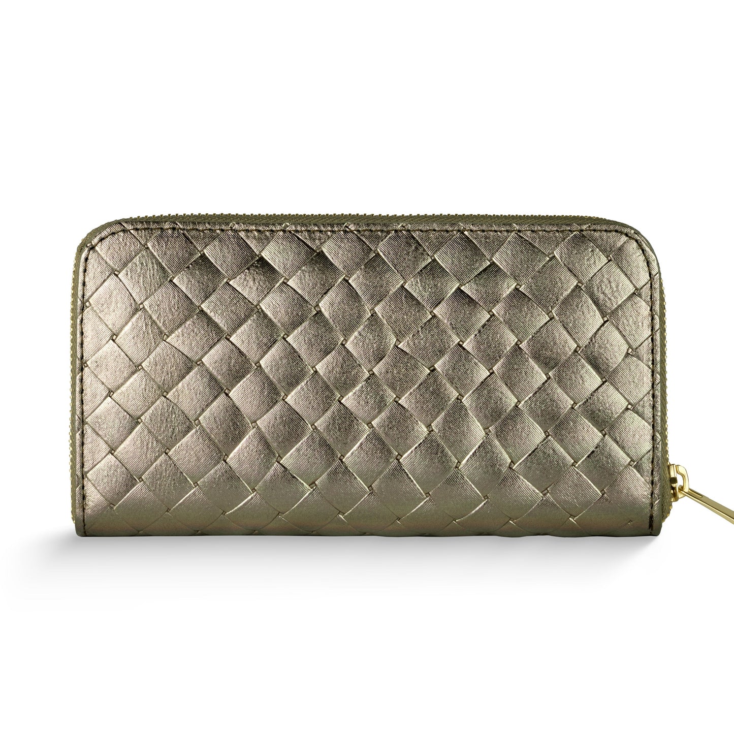 Italian Genuine Weave Metallic Suede Wallet 651088 TAKEASY