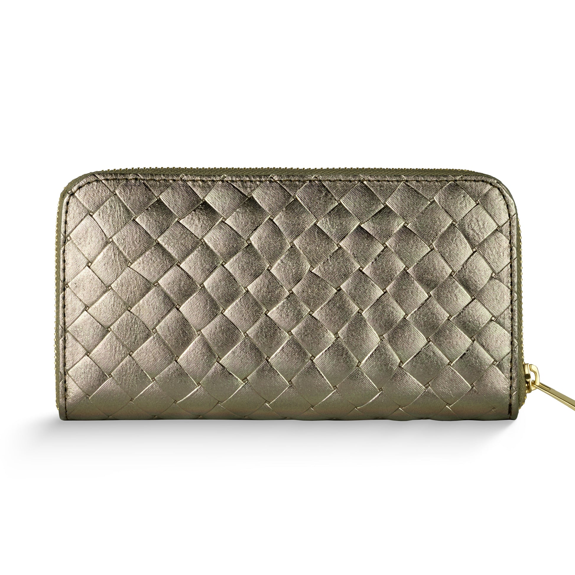 Italian Genuine Weave Metallic Suede Wallet 651088 TAKEASY