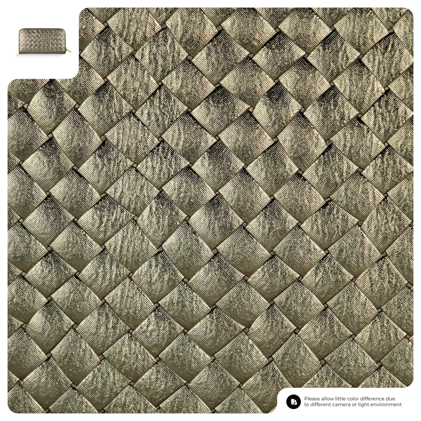 Italian Genuine Weave Metallic Suede Wallet 651088 TAKEASY