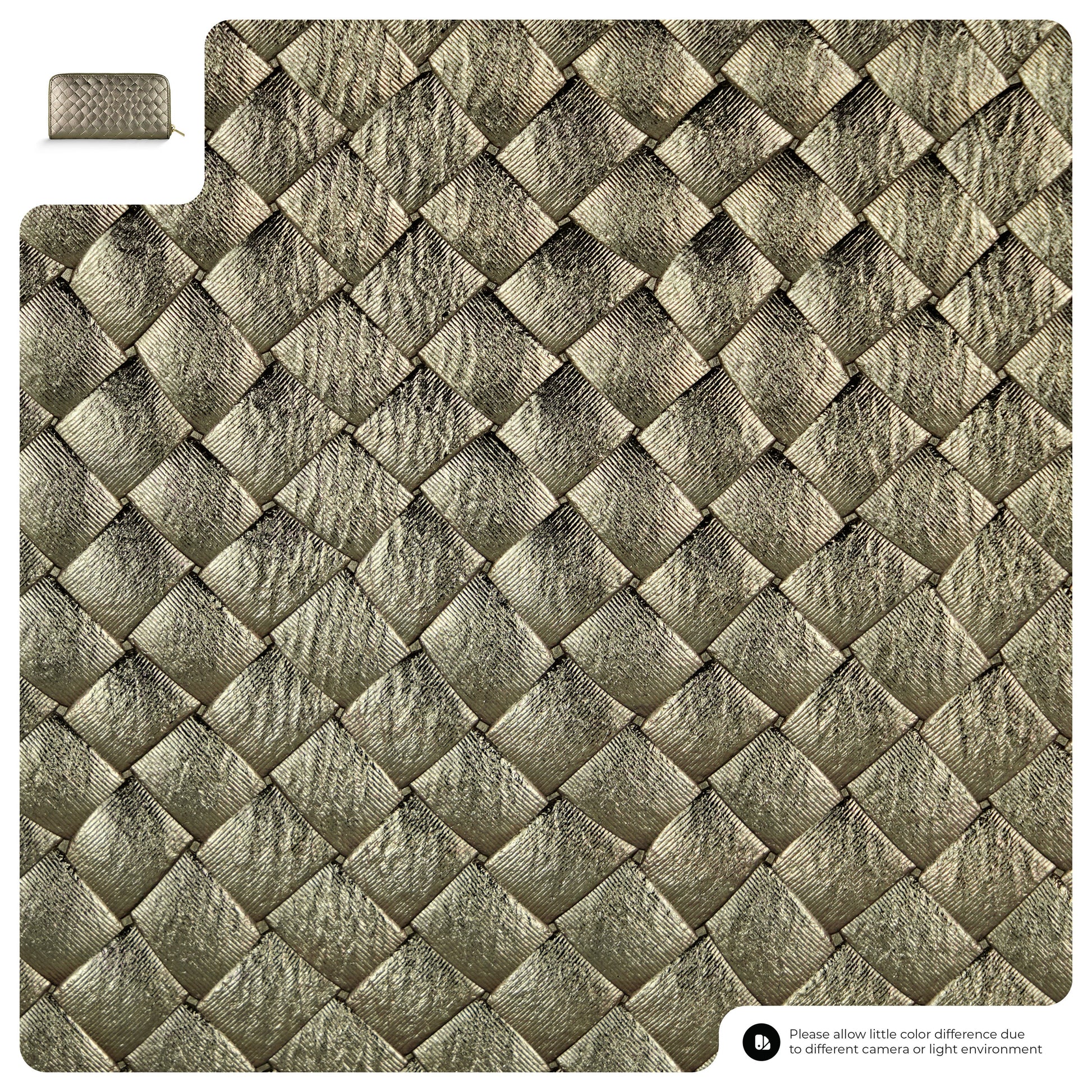 Italian Genuine Weave Metallic Suede Wallet 651088 TAKEASY