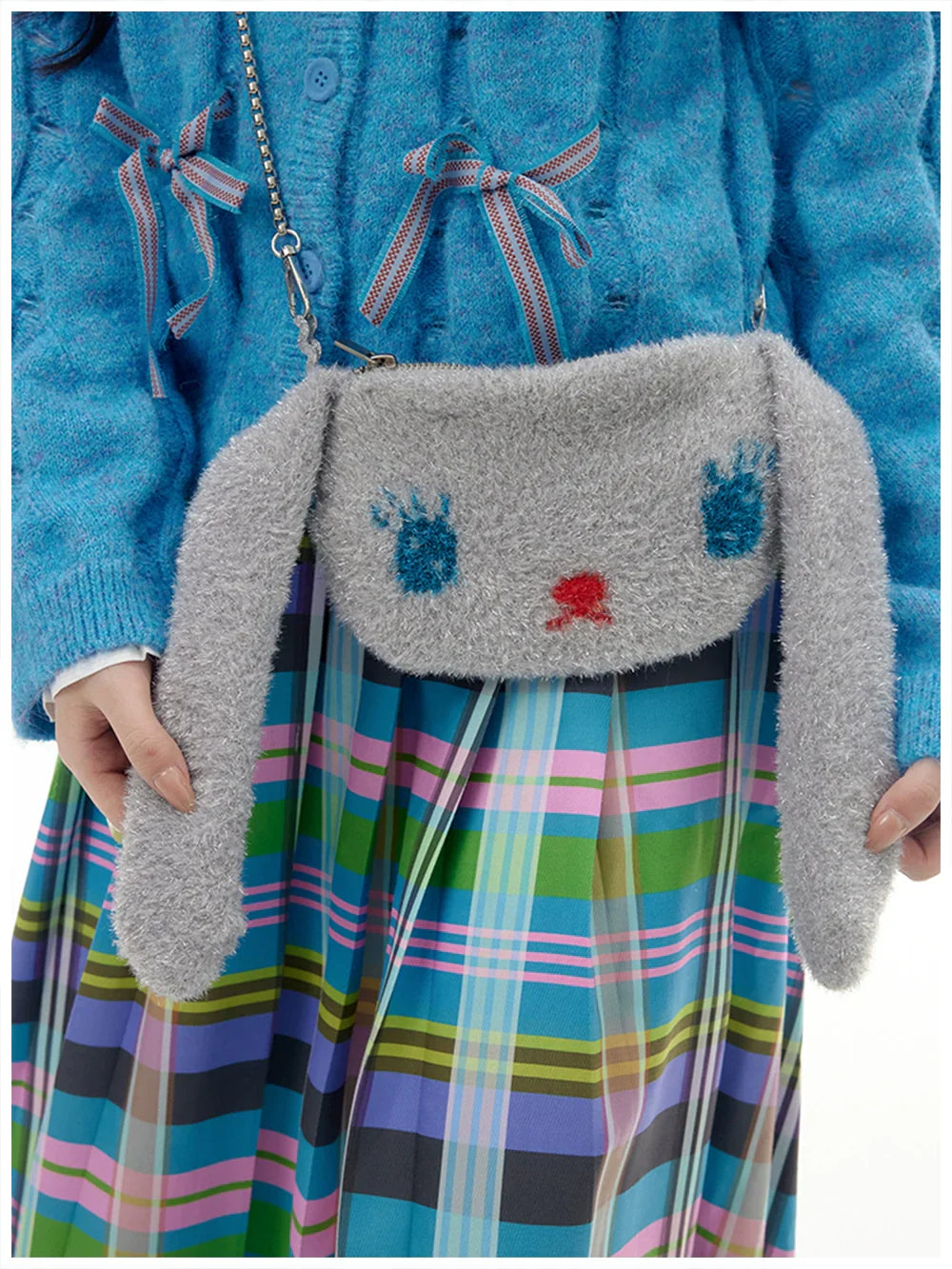 Fluffy Bunny Plush Crossbody Bag - Wolvess