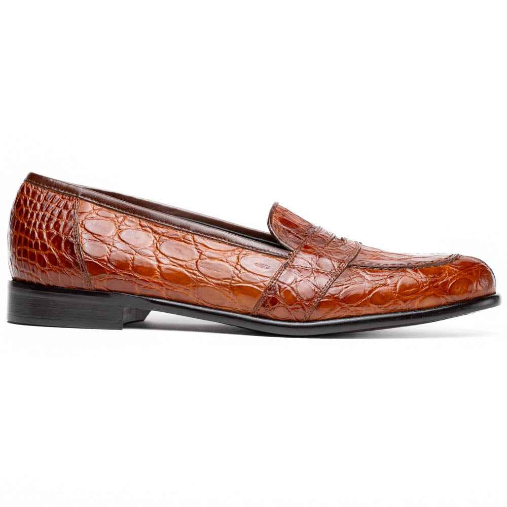 11-119-CGN TUSCANY Crocodile Penny Loafer, Cognac Zelli Italia