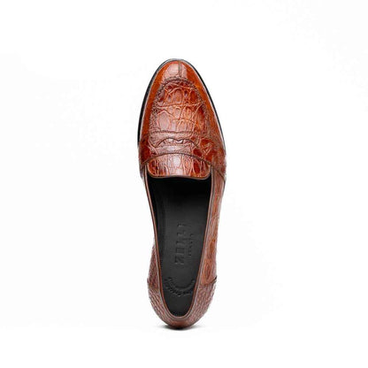 11-119-CGN TUSCANY Crocodile Penny Loafer, Cognac Zelli Italia