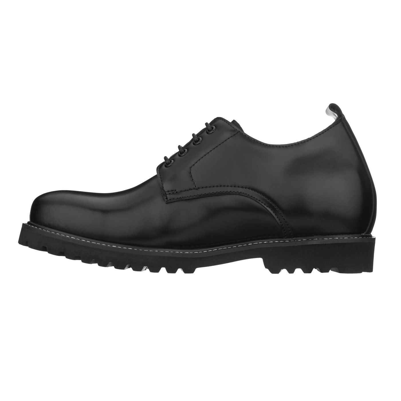 CALTO S9118 - 3" Taller Black Leather Elevator Work Shoes Tallmenshoes.com