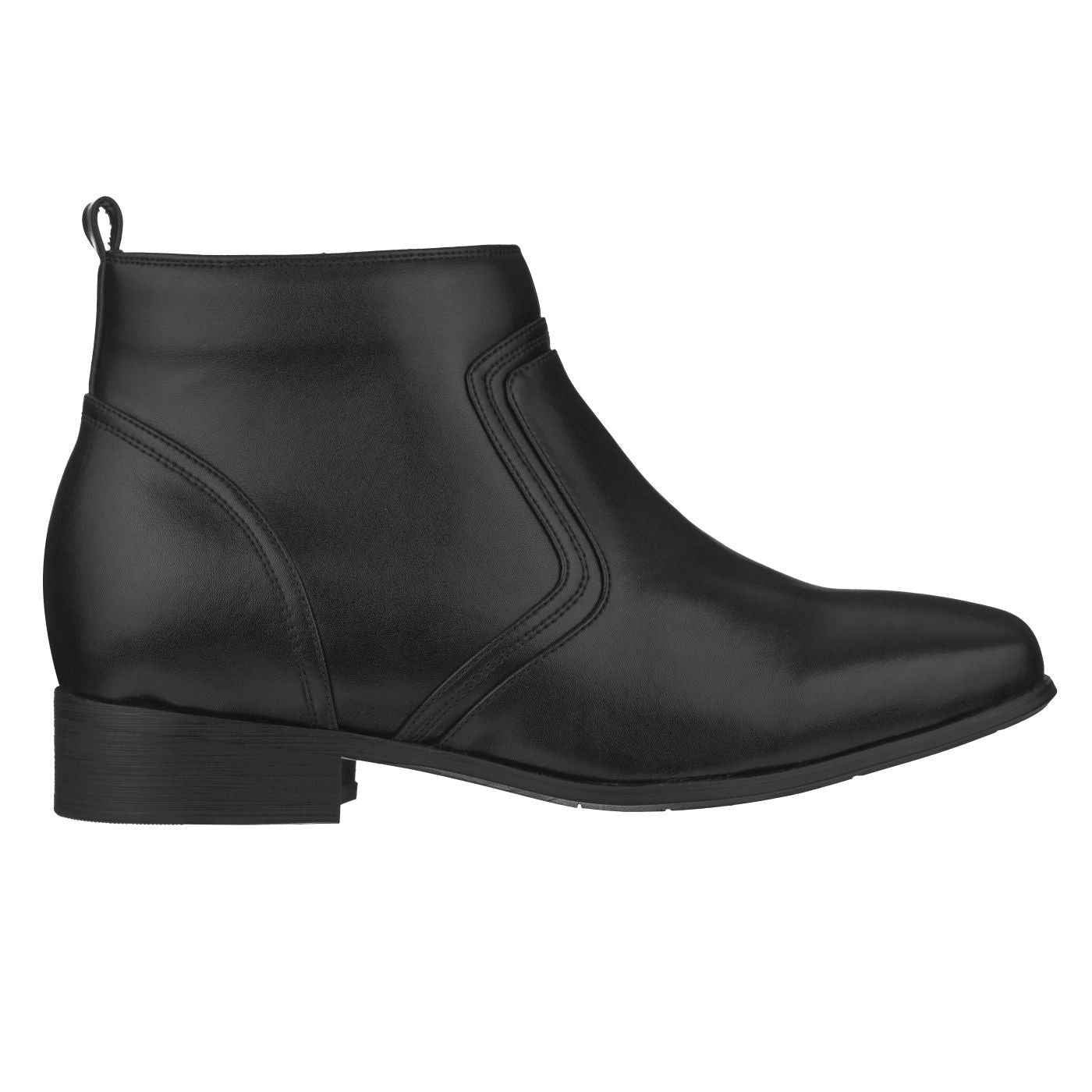 CALTO - G99809 - 3.2 Inches Taller (Black) - Zipper Boots Tallmenshoes.com