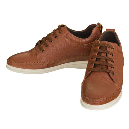 CALTO Casual 3 Inch Leather Elevator Sneakers - Brown - S4313 Tallmenshoes.com