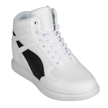 CALTO - H71903 - 3.8 Inches Taller (White/Black) Tallmenshoes.com