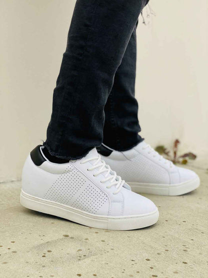 CALTO 2.6-Inch Taller White Elevator Sneakers H0833 Tallmenshoes.com