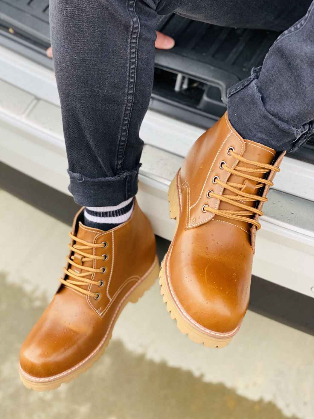 CALTO - S8751 - 3.4 Inches Taller (Brown) Tallmenshoes.com