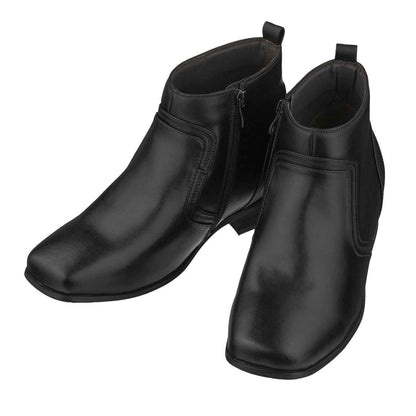CALTO - G99809 - 3.2 Inches Taller (Black) - Zipper Boots Tallmenshoes.com