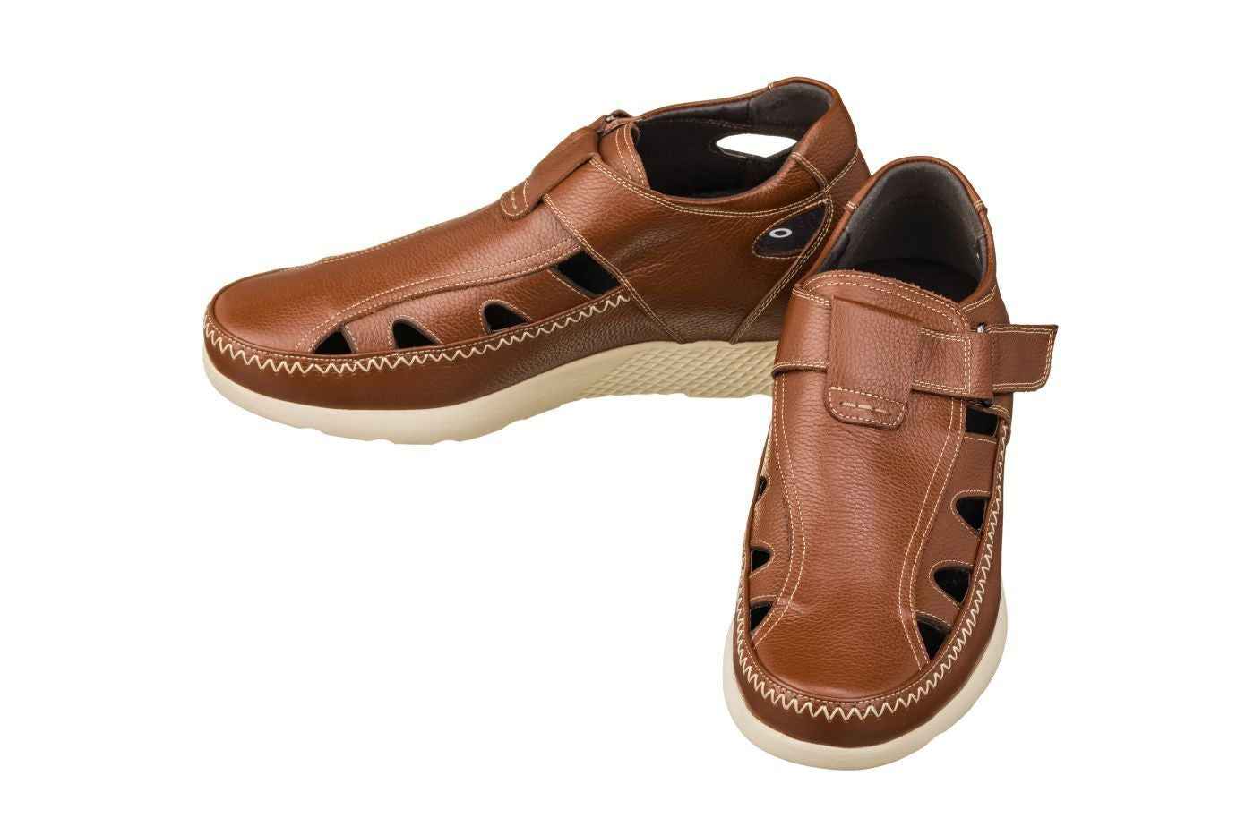 CALTO - K2133 - 2.8 Inches Taller (Brown) - Fisherman Sandal Lightweight Tallmenshoes.com