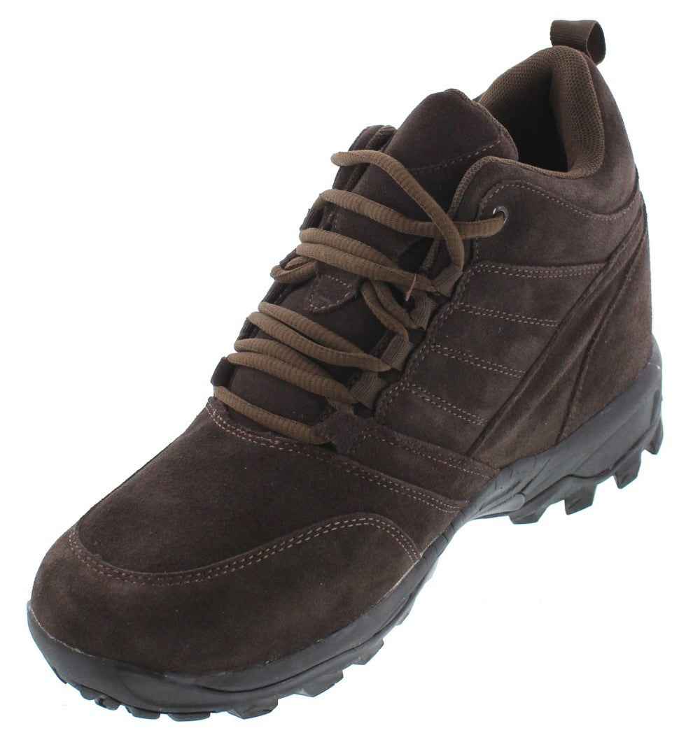 CALTO - H0031 - 4 Inches Taller (Dark Brown) - Hiking Style Boots Tallmenshoes.com