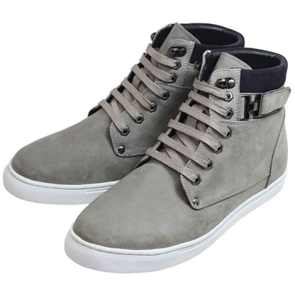CALTO - T53120 - 2.6 Inches Taller (Nubuck Grey) - High top sneak-boot Tallmenshoes.com