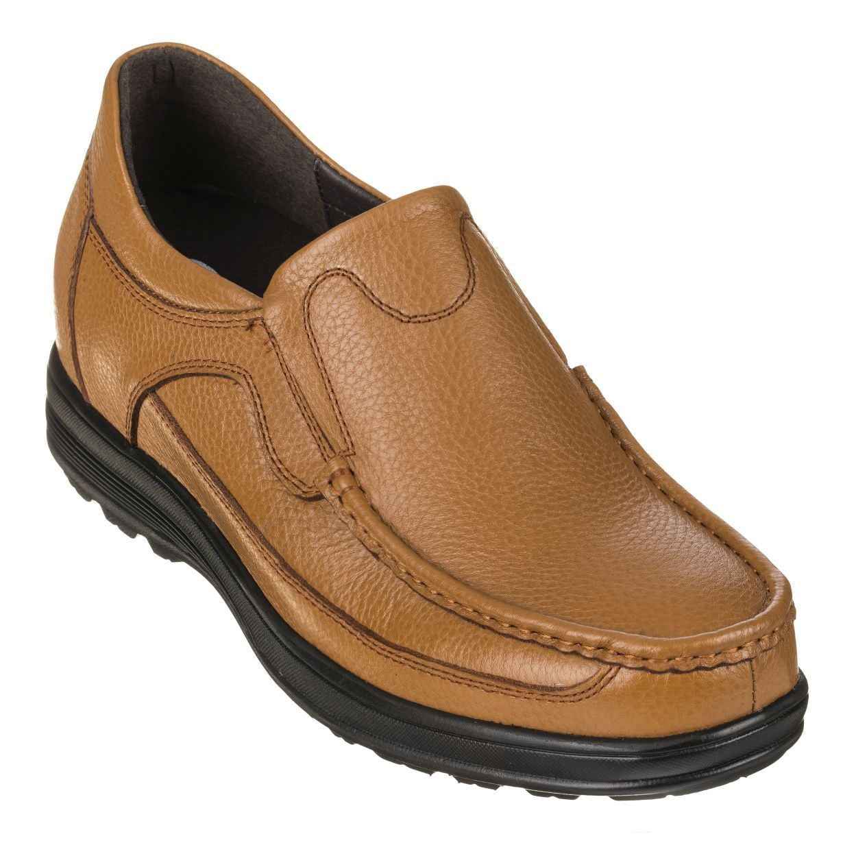 CALTO - G1829 - 3.2 Inches Taller (Tan Brown) - Lightweight Tallmenshoes.com