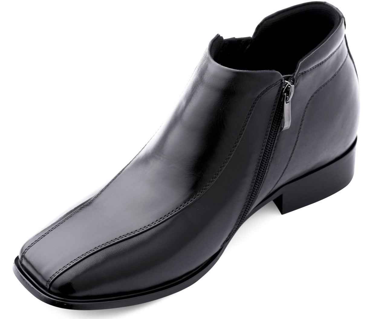 CALDEN - K99805 - 3.2 Inches Taller (Black) Zipper Boots Tallmenshoes.com