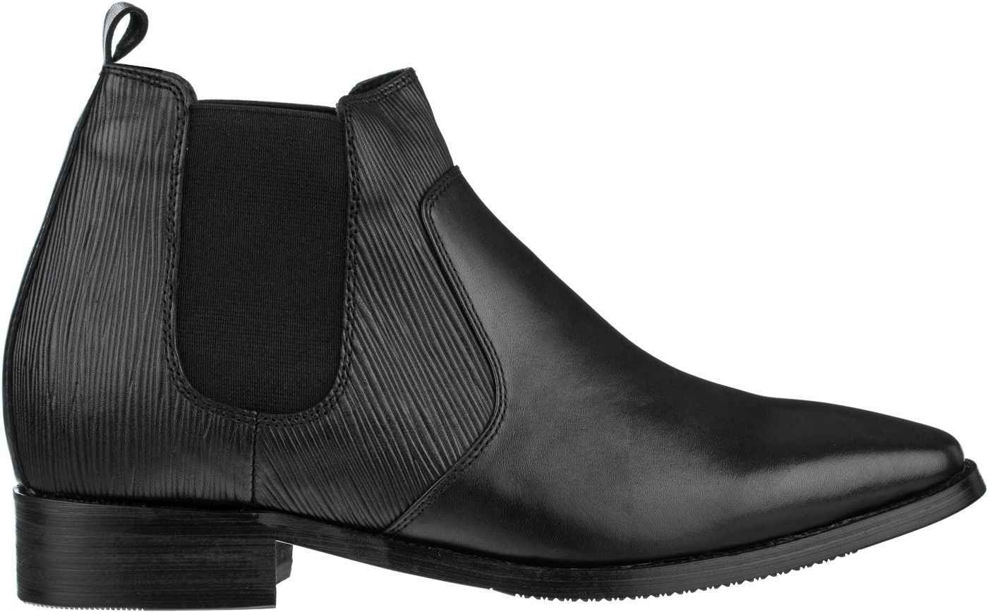CALTO Black Leather Chelsea Boots - 3 Inches - T54021 Tallmenshoes.com