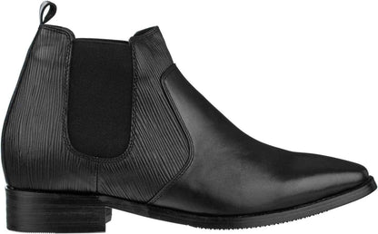 CALTO Black Leather Chelsea Boots - 3 Inches - T54021 Tallmenshoes.com