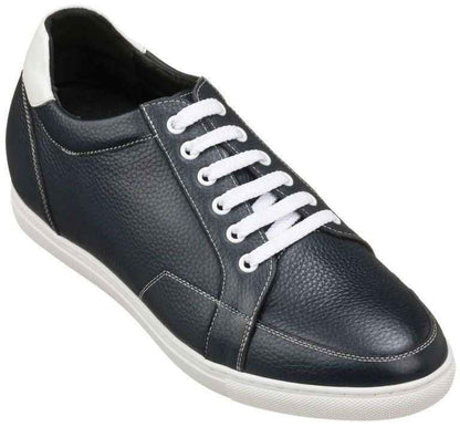 CALTO - K0082 - 2.5 Inches Taller (Dark Blue/White) Tallmenshoes.com