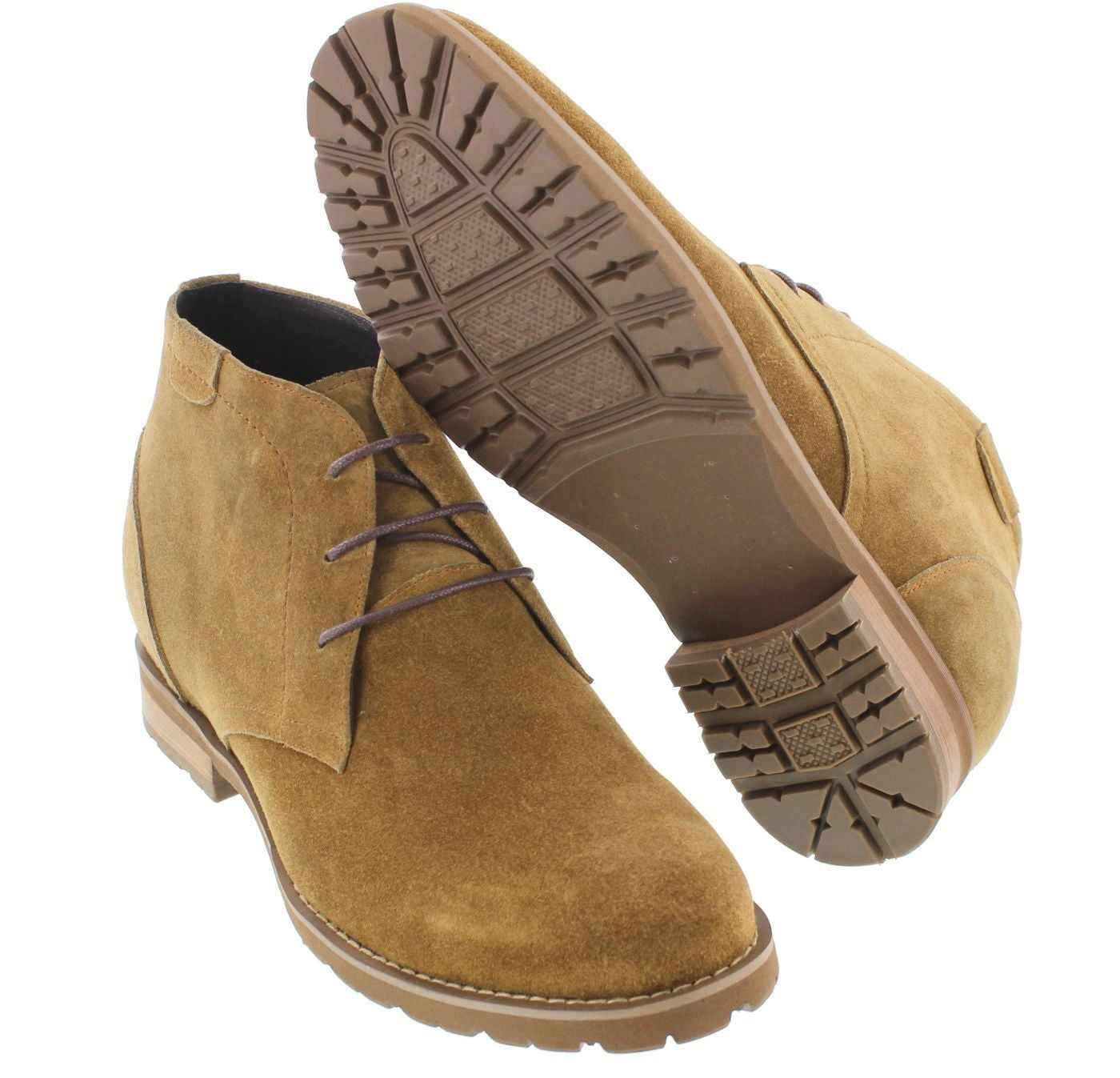 CALTO Brown Nubuck Leather Dress Boots - Three Inches - T65561 Tallmenshoes.com