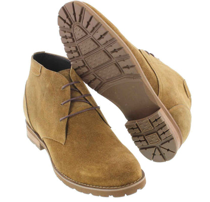 CALTO Brown Nubuck Leather Dress Boots - Three Inches - T65561 Tallmenshoes.com