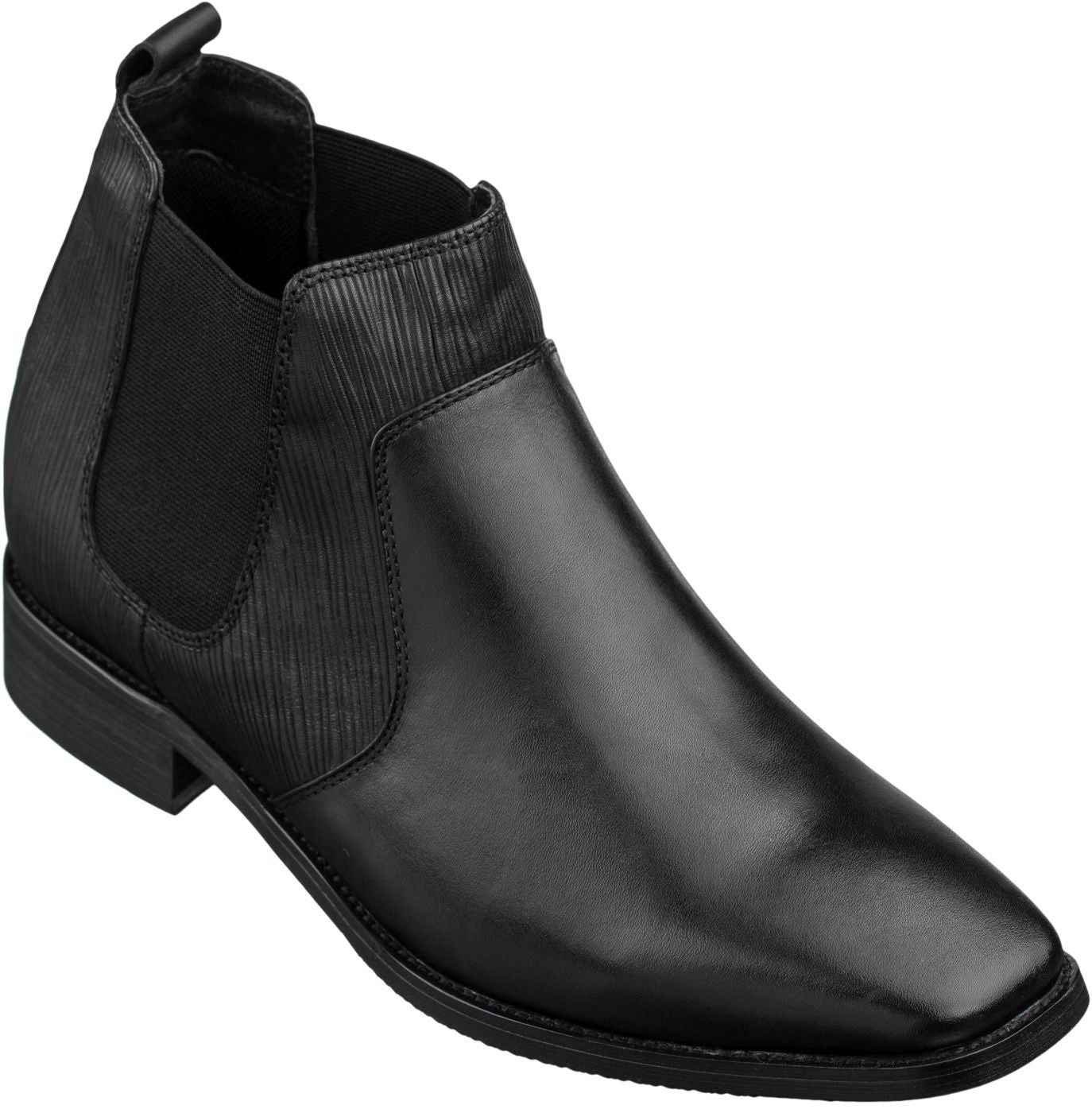 CALTO Black Leather Chelsea Boots - 3 Inches - T54021 Tallmenshoes.com