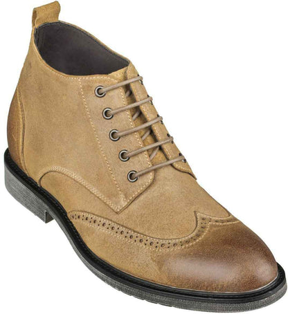 CALTO - S3652 - 3.0 Inches Taller (Light Brown) - Lightweight Tallmenshoes.com