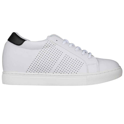 CALTO 2.6-Inch Taller White Elevator Sneakers H0833 Tallmenshoes.com