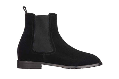 CALTO - K33090 - 2.9 Inches Taller (Black) - Suede Chelsea Boot Tallmenshoes.com