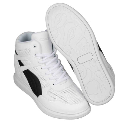 CALTO - H71903 - 3.8 Inches Taller (White/Black) Tallmenshoes.com