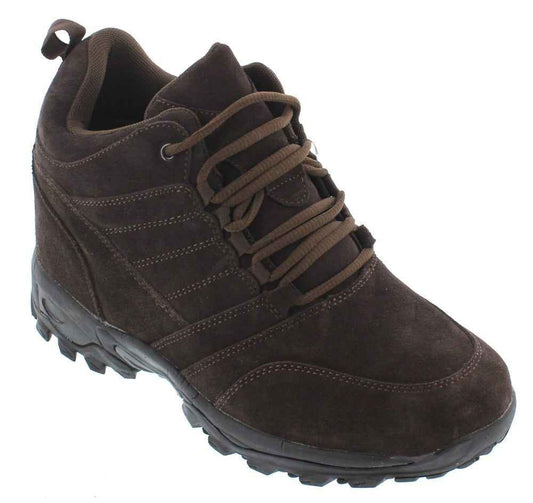 CALTO - H0031 - 4 Inches Taller (Dark Brown) - Hiking Style Boots Tallmenshoes.com